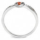 MADA235 - High polished (no plating) Stainless Steel Ring with AAA Grade CZ  in Orange