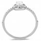MADA238 - High polished (no plating) Stainless Steel Ring with AAA Grade CZ  in Clear