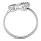 MADA241 - High polished (no plating) Stainless Steel Ring with AAA Grade CZ  in Clear