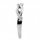 MADA243 - High polished (no plating) Stainless Steel Ring with AAA Grade CZ  in Clear