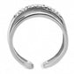MADA247 - High polished (no plating) Stainless Steel Ring with AAA Grade CZ  in Clear