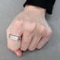 MADA251 - High polished (no plating) Stainless Steel Ring with AAA Grade CZ  in Clear