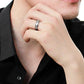 MADA254 - High polished (no plating) Stainless Steel Ring with AAA Grade CZ  in Clear
