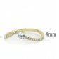 MADA256 - IP Gold(Ion Plating) Stainless Steel Ring with AAA Grade CZ  in Clear