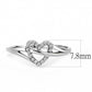 MADA259 - High polished (no plating) Stainless Steel Ring with AAA Grade CZ  in Clear
