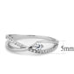 MADA261 - High polished (no plating) Stainless Steel Ring with AAA Grade CZ  in Clear