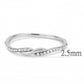 MADA263 - High polished (no plating) Stainless Steel Ring with AAA Grade CZ  in Clear