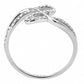 MADA265 - High polished (no plating) Stainless Steel Ring with AAA Grade CZ  in Clear