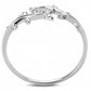 MADA266 - High polished (no plating) Stainless Steel Ring with AAA Grade CZ  in Clear