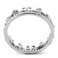 MADA267 - High polished (no plating) Stainless Steel Ring with AAA Grade CZ  in Clear