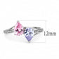 MADA270 - High polished (no plating) Stainless Steel Ring with AAA Grade CZ  in Multi Color
