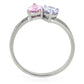MADA270 - High polished (no plating) Stainless Steel Ring with AAA Grade CZ  in Multi Color