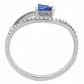 MADA273 - High polished (no plating) Stainless Steel Ring with Synthetic Spinel in London Blue