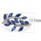 MADA274 - High polished (no plating) Stainless Steel Ring with Synthetic Spinel in London Blue