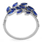 MADA274 - High polished (no plating) Stainless Steel Ring with Synthetic Spinel in London Blue