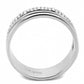 MADA275 - High polished (no plating) Stainless Steel Ring with AAA Grade CZ  in Clear