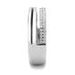 MADA275 - High polished (no plating) Stainless Steel Ring with AAA Grade CZ  in Clear