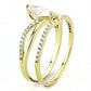 MADA276 - IP Gold(Ion Plating) Stainless Steel Ring with AAA Grade CZ  in Clear