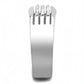 MADA279 - High polished (no plating) Stainless Steel Ring with AAA Grade CZ  in Clear