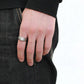 MADA281 - High polished (no plating) Stainless Steel Ring with AAA Grade CZ  in Clear