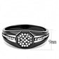 MADA282 - IP Black(Ion Plating) Stainless Steel Ring with AAA Grade CZ  in Clear