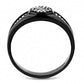 MADA282 - IP Black(Ion Plating) Stainless Steel Ring with AAA Grade CZ  in Clear