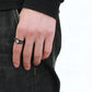 MADA282 - IP Black(Ion Plating) Stainless Steel Ring with AAA Grade CZ  in Clear