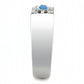 MADA283 - High polished (no plating) Stainless Steel Ring with Top Grade Crystal  in Sea Blue