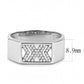 MADA285 - High polished (no plating) Stainless Steel Ring with AAA Grade CZ  in Clear