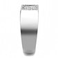 MADA285 - High polished (no plating) Stainless Steel Ring with AAA Grade CZ  in Clear