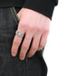 MADA285 - High polished (no plating) Stainless Steel Ring with AAA Grade CZ  in Clear