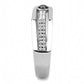 MADA286 - High polished (no plating) Stainless Steel Ring with AAA Grade CZ  in Black Diamond