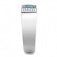 MADA287 - High polished (no plating) Stainless Steel Ring with Synthetic  in Sea Blue