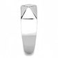 MADA288 - High polished (no plating) Stainless Steel Ring with AAA Grade CZ  in Clear