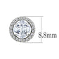 MADA295 - High polished (no plating) Stainless Steel Earrings with AAA Grade CZ  in Clear