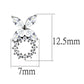 MADA296 - High polished (no plating) Stainless Steel Earrings with AAA Grade CZ  in Clear
