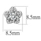 MADA297 - High polished (no plating) Stainless Steel Earrings with AAA Grade CZ  in Clear