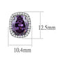 MADA298 - High polished (no plating) Stainless Steel Earrings with AAA Grade CZ  in Amethyst