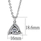 MADA301 - High polished (no plating) Stainless Steel Chain Pendant with AAA Grade CZ  in Clear