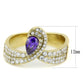 MADA304 - IP Gold(Ion Plating) Stainless Steel Ring with AAA Grade CZ  in Tanzanite