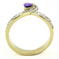 MADA304 - IP Gold(Ion Plating) Stainless Steel Ring with AAA Grade CZ  in Tanzanite
