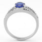 MADA306 - No Plating Stainless Steel Ring with Synthetic Spinel in London Blue