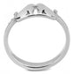 MADA309 - No Plating Stainless Steel Ring with AAA Grade CZ  in Clear