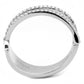 MADA310 - No Plating Stainless Steel Ring with AAA Grade CZ  in Clear