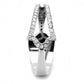 MADA310 - No Plating Stainless Steel Ring with AAA Grade CZ  in Clear
