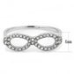 MADA315 - No Plating Stainless Steel Ring with AAA Grade CZ  in Clear