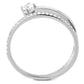 MADA316 - No Plating Stainless Steel Ring with AAA Grade CZ  in Clear