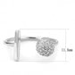 MADA318 - No Plating Stainless Steel Ring with AAA Grade CZ  in Clear