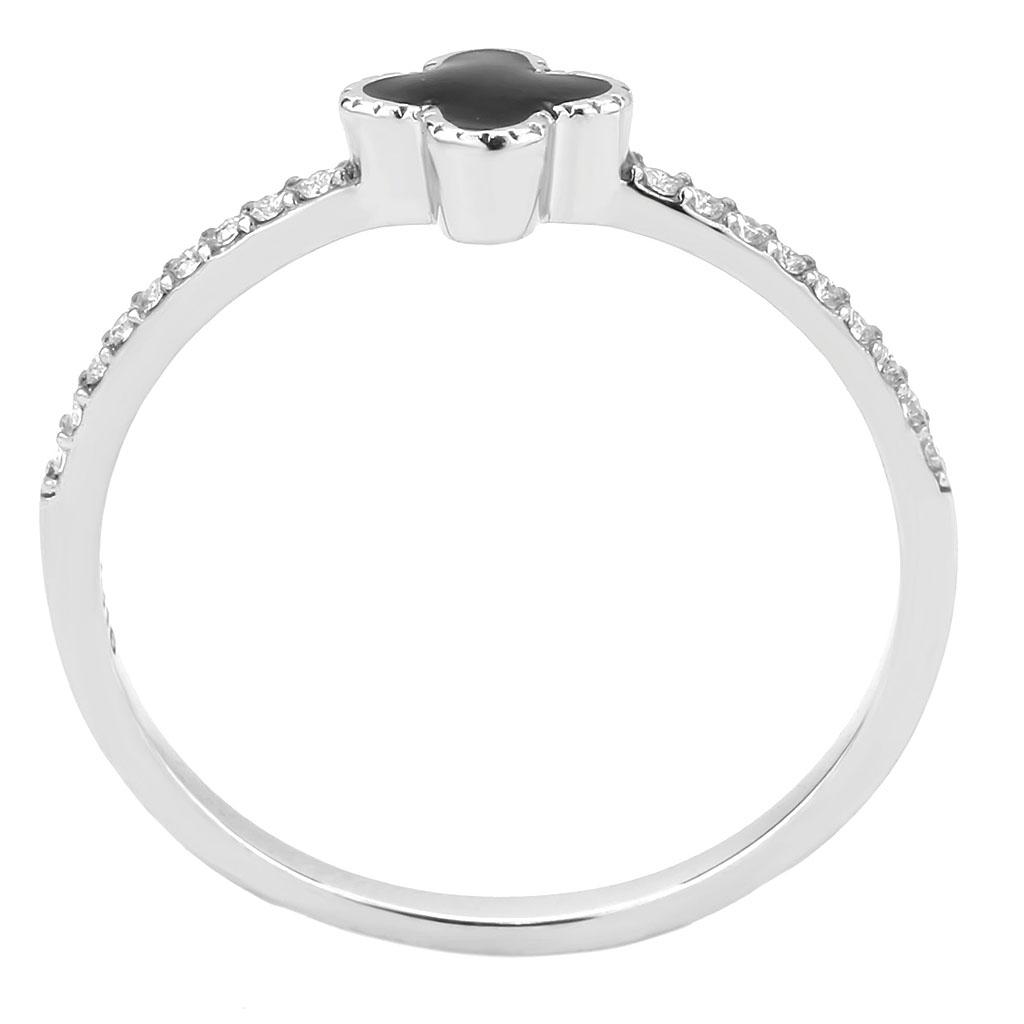 MADA320 - No Plating Stainless Steel Ring with Epoxy  in Jet