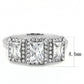 MADA322 - No Plating Stainless Steel Ring with AAA Grade CZ  in Clear